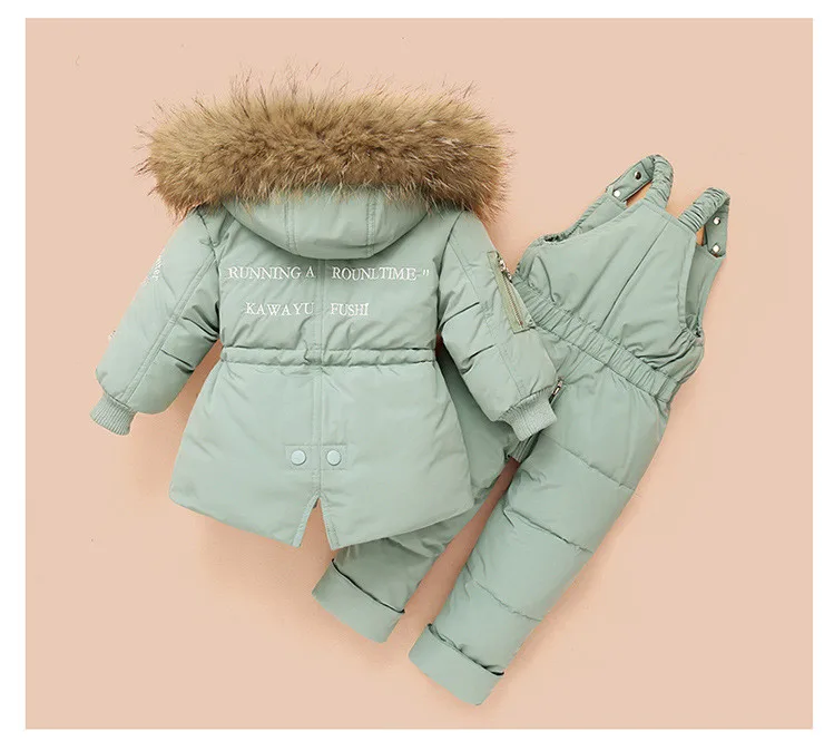 Детский пуховик и комбинезон зимний комплект одежды из 2 предметов для маленьких