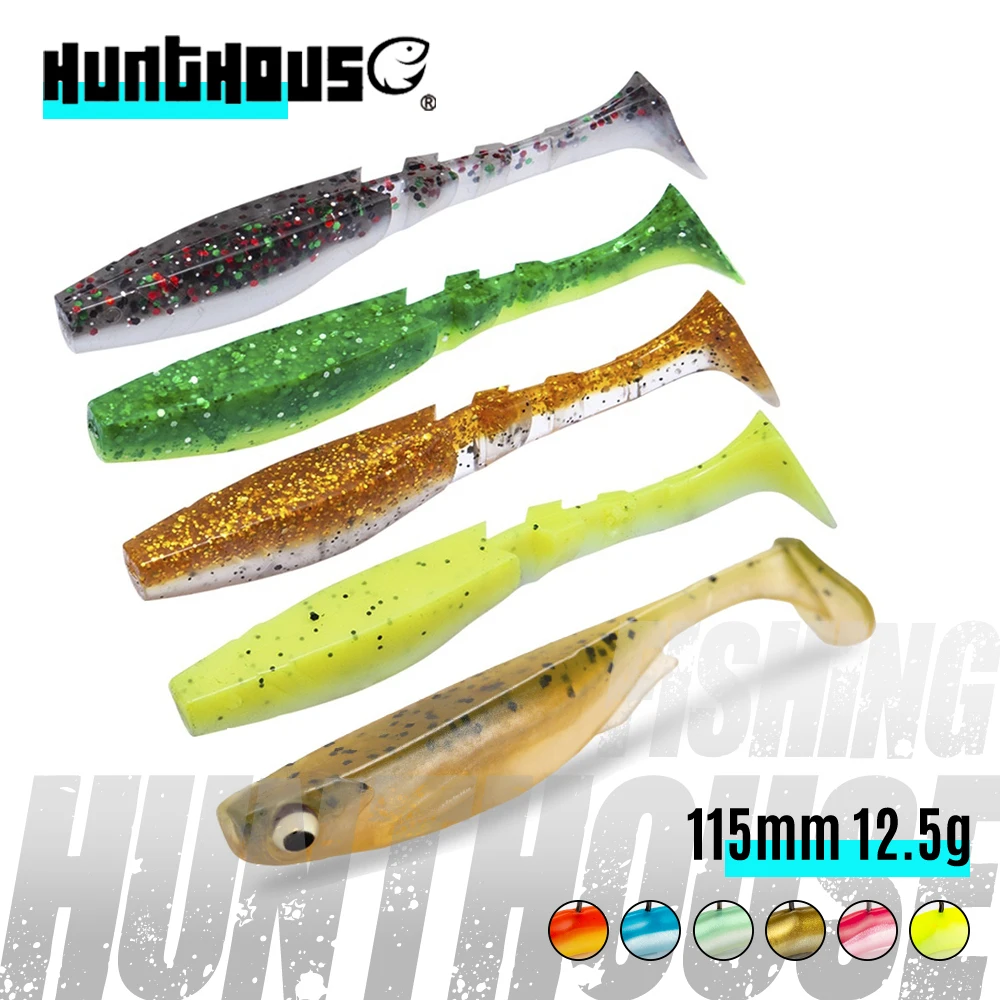 

Hunthouse Easy Shiner Shad 5pcs/bag T-tail 5.5cm/8.5cm Soft Plastic Lure Relax Shark For Bass Perch Silicone Leurre Souple