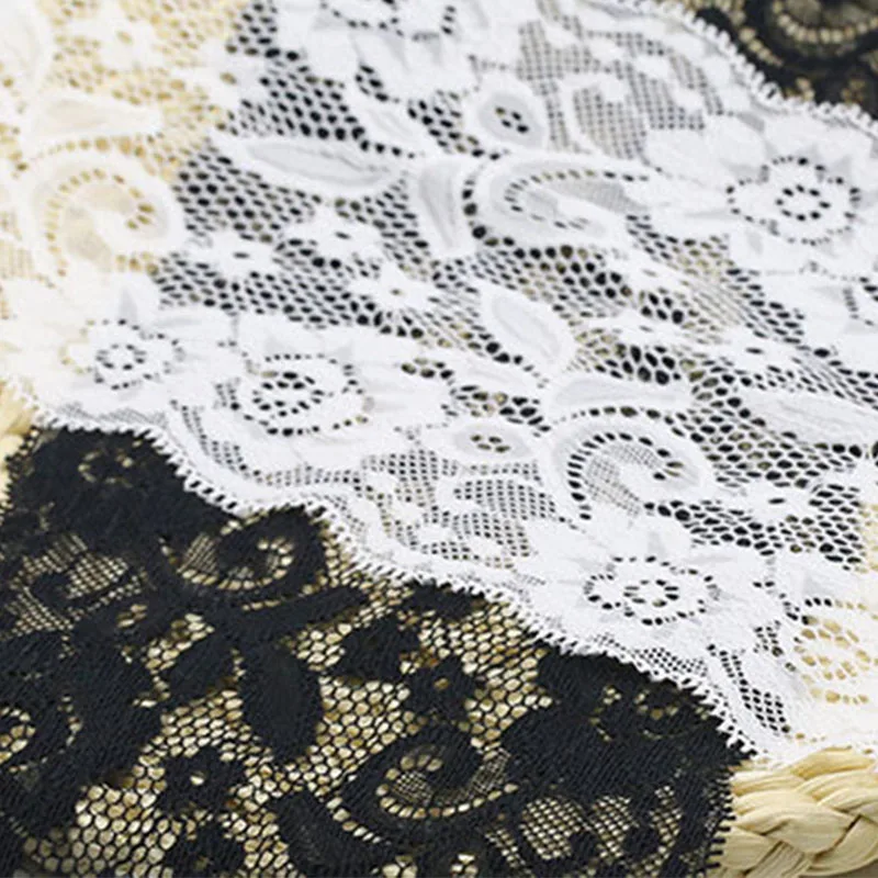 15-18 см Роскошная вышивка белый черный корейский кружевной ткани Отделка ленты DIY