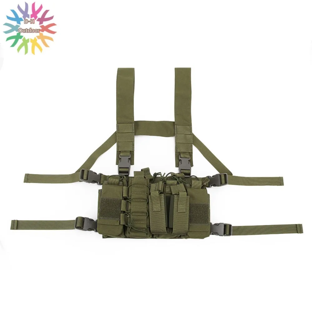 

Охотничий Тактический Жилет для стрельбы M4 AK X39, двойной пистолет с колпачками, кармашек для вспышки, нагрудный ремень, рюкзак для переноски
