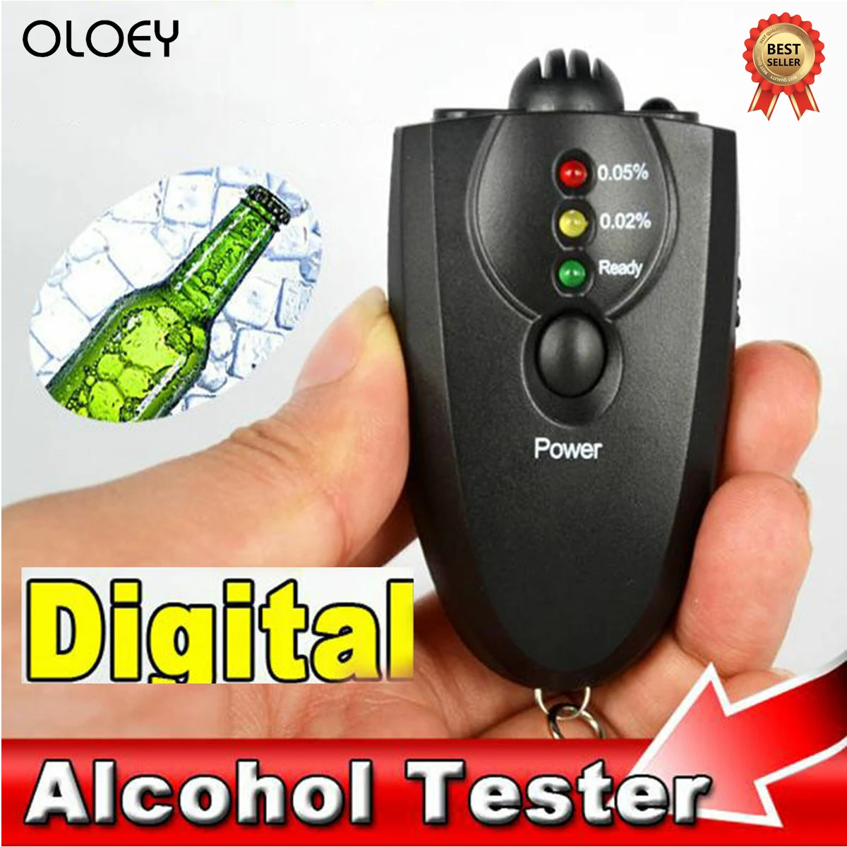 Брелок цифровой светодиодный анализатор алкотестер Алкотестер с фонариком