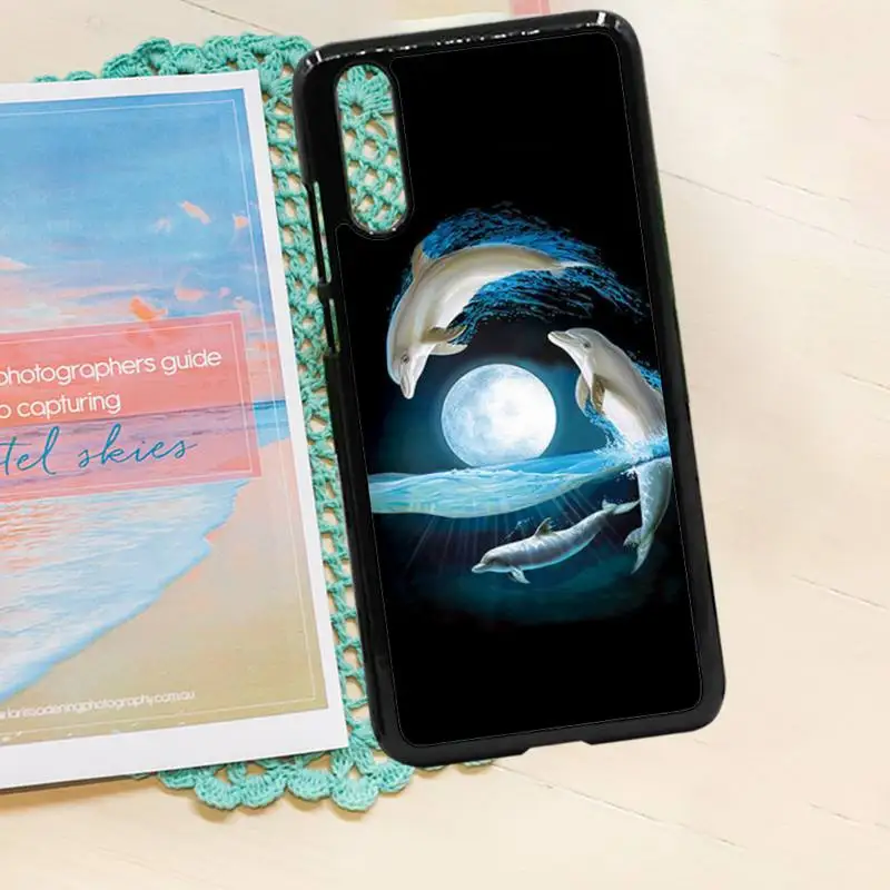 

ocean dolphin Jumping painting Phone Case PC for iPhone 11 12 pro XS MAX 8 7 6 6S Plus X 5S SE 2020 XR