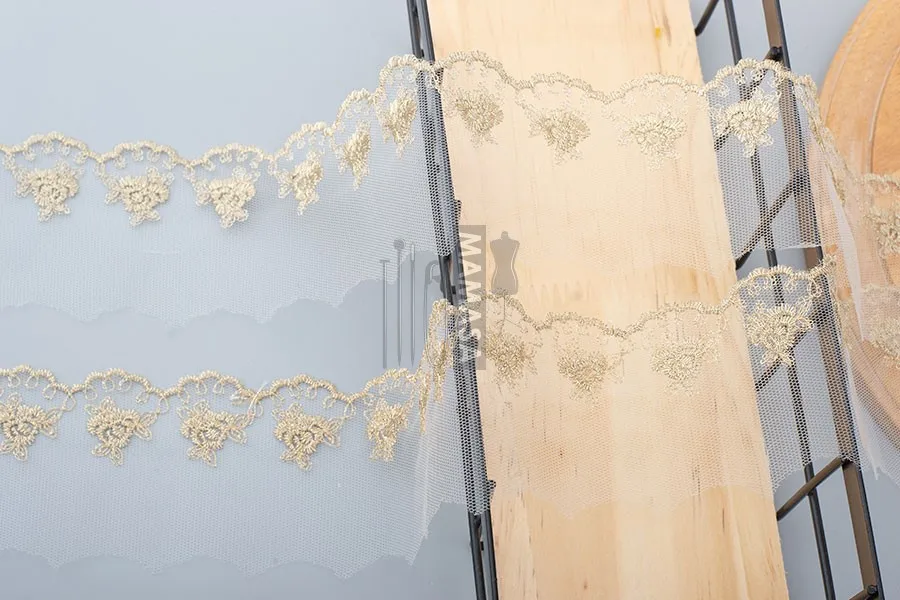 2 ярдов/5 7 см кружево из золотых нитей сетка вышивка одежда аксессуары изысканный