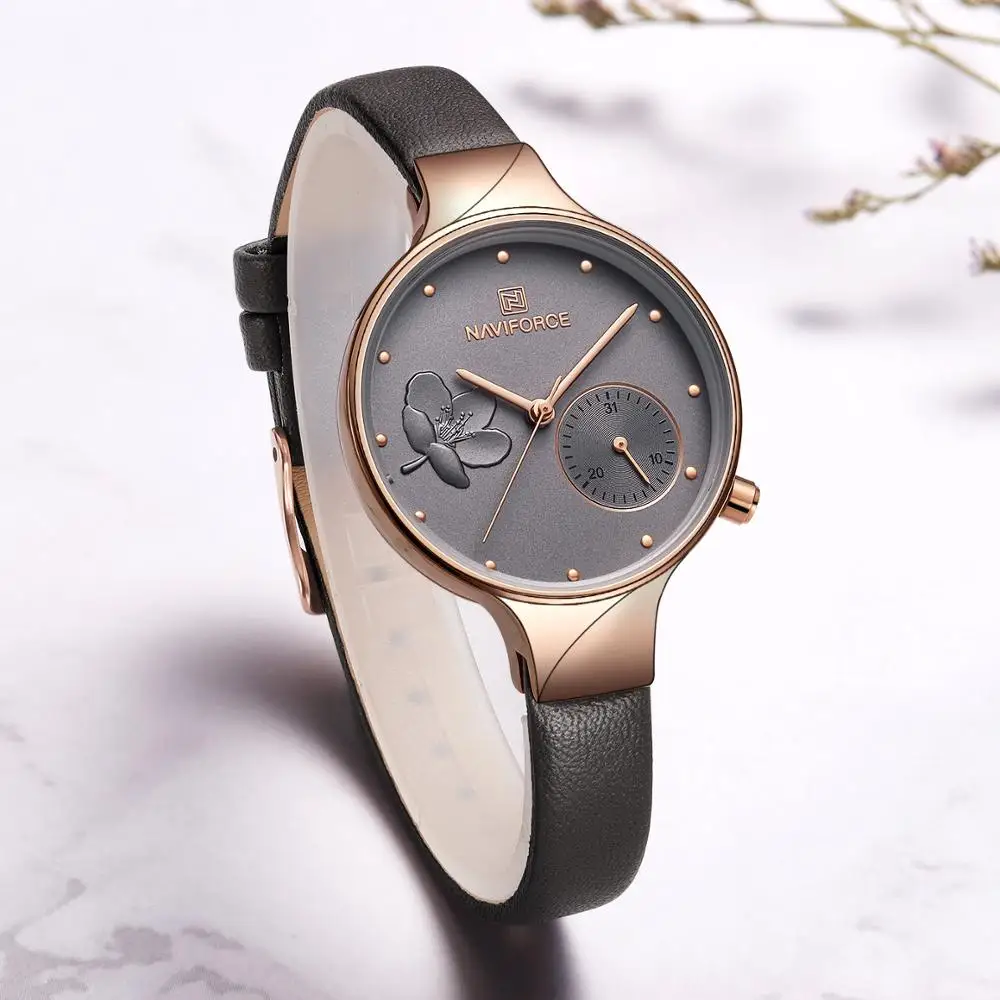 Часы наручные NAVIFORCE женские кварцевые модные повседневные водонепроницаемые с