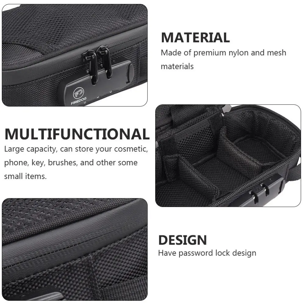

1Pc Travel Deodorant Bag with Password Lock Activated Carbon Storage Bag Black