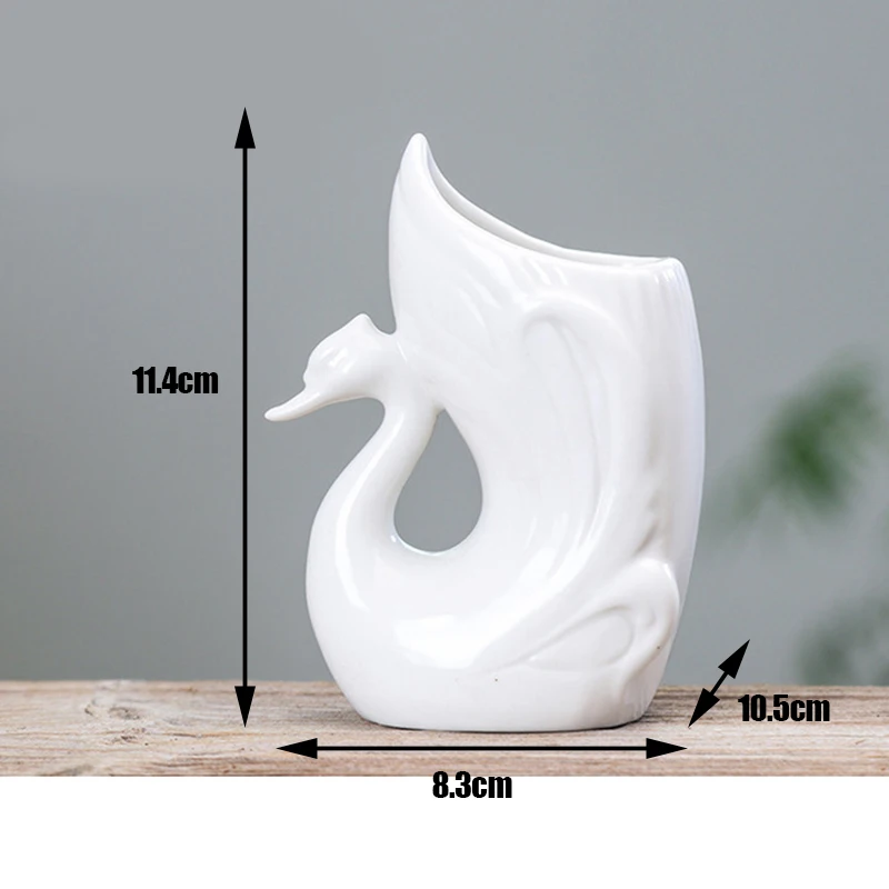 Креативный декоративный керамический горшок в форме гусиного лебедя цветочный