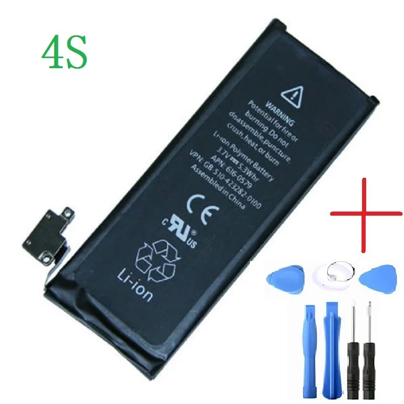 

Mobile Phone Battery For iPhone 4S Real Capacity 1430mAh 3.8V battery for iphone 4S With Repair Tools Kit