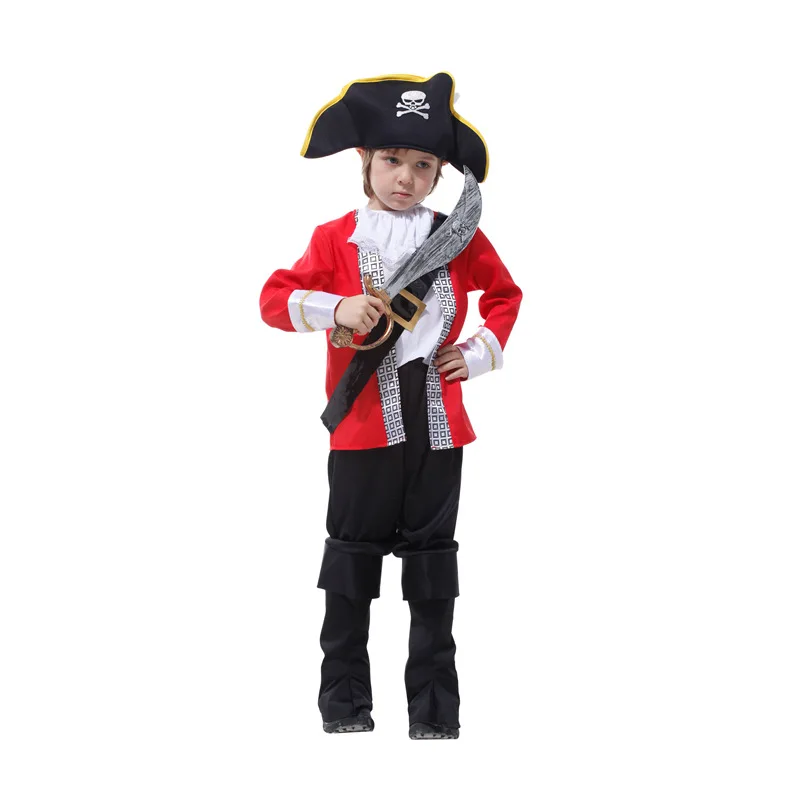 

SATCOPY1 set Kids Pirate of the Caribbean Costume for Boys Christmas Halloween Holiday Party Cosplay Costume Child Birthday Gift