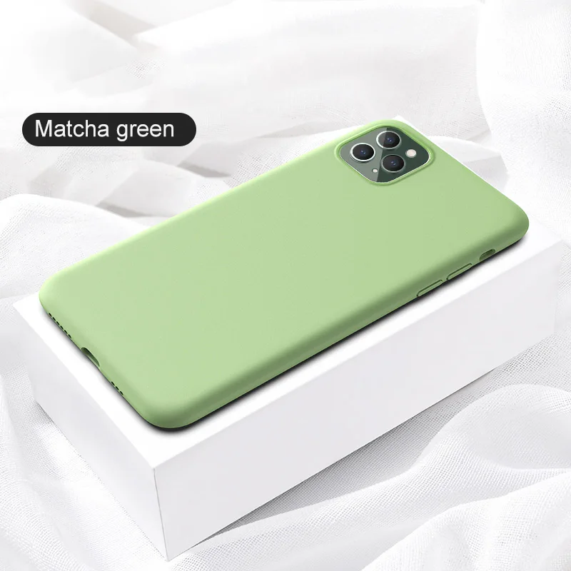 Matcha Green ZNP тонкий жидкий силиконовый чехол для iPhone 11 Pro XS Max X XR карамельный цвет мягкий чехол для iPhone 8 7 6 6s Plus X чехол для телефона Coque - Цвет: Matcha Green