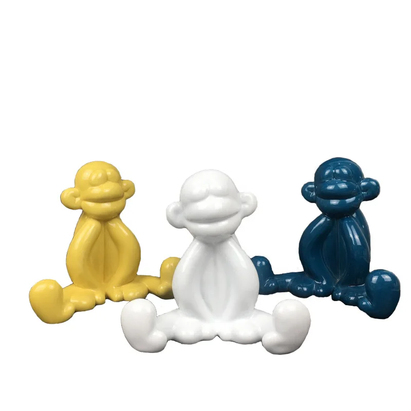 

Ceramic solid Monkey Model Room Fashion Modern Nordic Minimalist Home Decoration Cute Balloon Monkey Decoration Soft Outfit