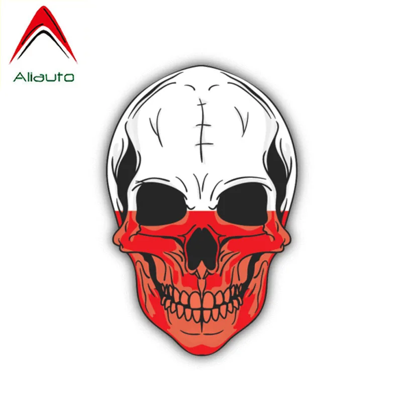

Aliauto Funny Skull Flag Poland Car Sticker Waterproof Creative Sunscreen Decal Automobile Motorcycles Accessories,12cm*8cm