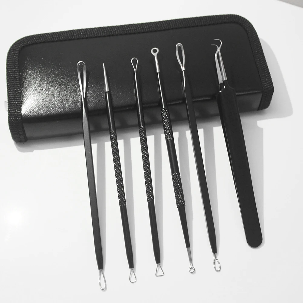 

6pcs/set Durable Stainless Steel Multipurpose Acne Skin Care Extractor Blackhead Remover Needle Double Head Tools Pimple