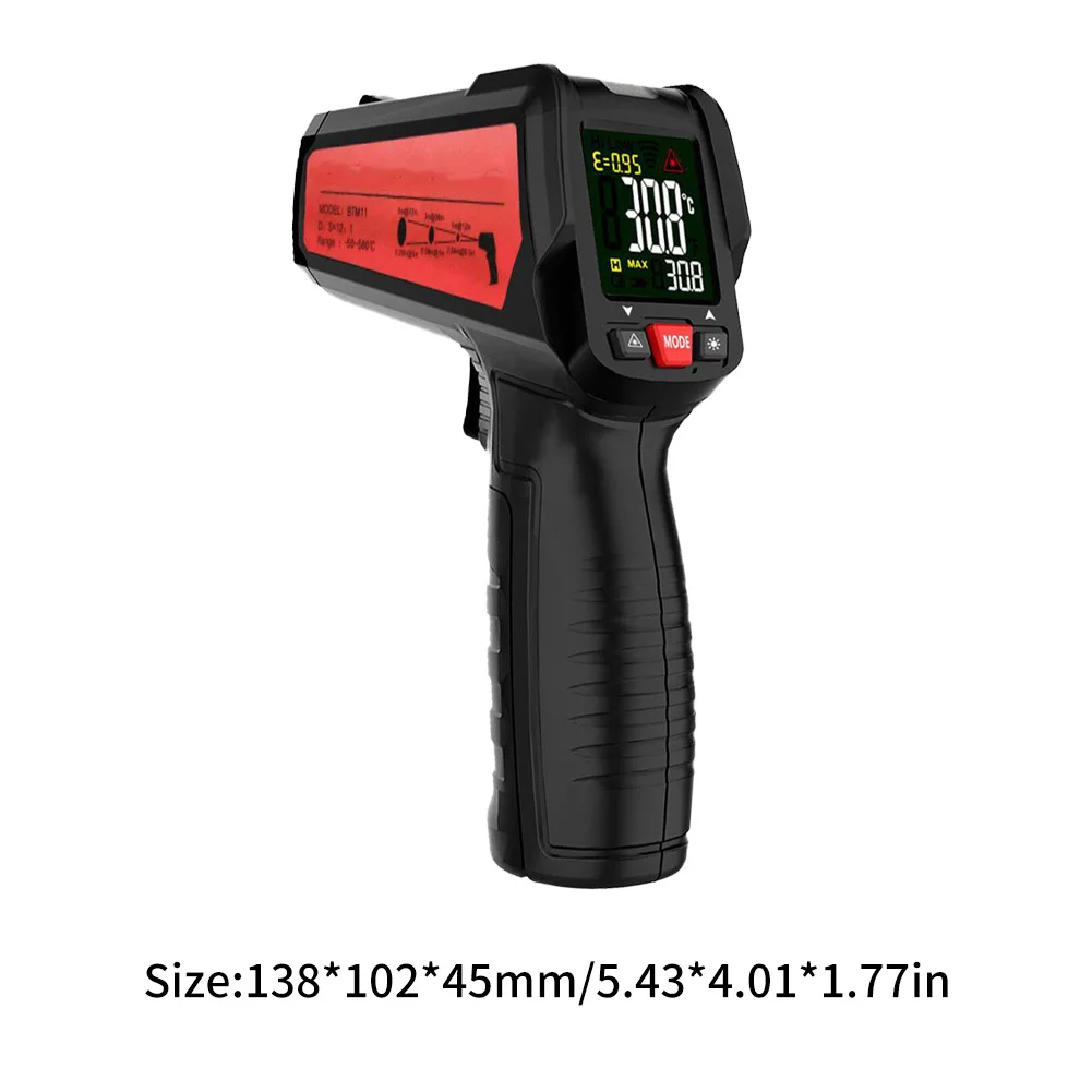 

BSIDE Digital Infrared Thermometer BTM11 12:1 IR-LCD Color Screen Temperature Meter 580 Degree Digital Temperature K-Type Meter
