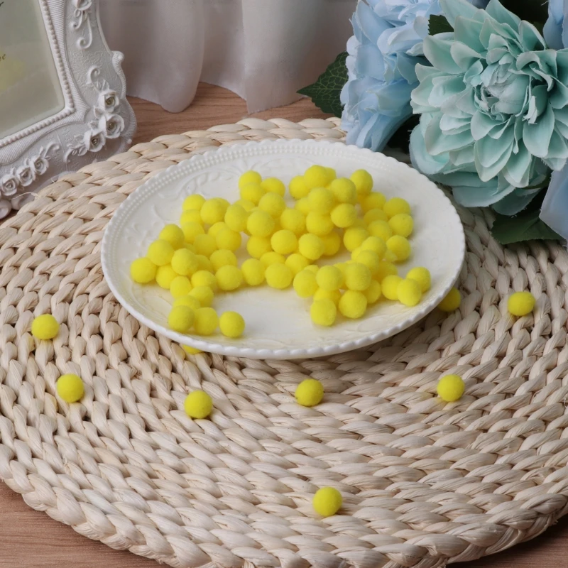 

E9LA 100Pcs Multi Purpose Pom Poms Round Balls Craft Making Tools DIY Decorations New