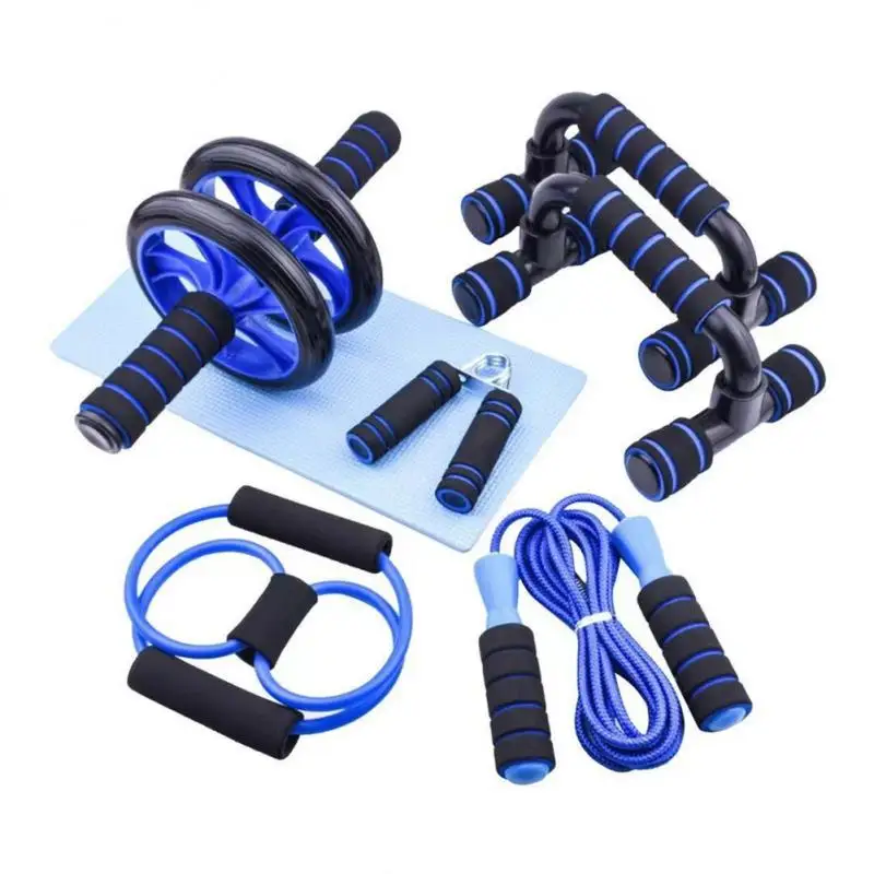 

6-piece Suit Home Abdominal Muscle Wheel Multifunctional Abdomen Wheel Set Push-up Bracket Indoor Household Gripper