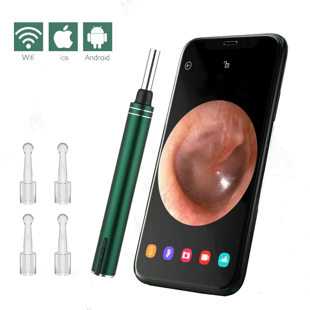 

5.0mm Wireless WiFi Visual Inspection Otoscope Android IOS Phone Universal Ear Wax Clean HD Luminous Ear Pick