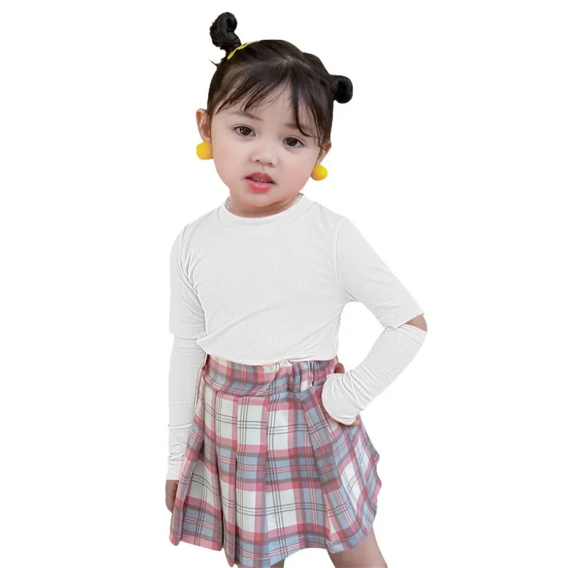

Autumn Kids Girls Boys Solid Color Bottom Tops Baby Children Clothes Blouse Candy Girls T-shirts Long Sleeve Pullover 1-7y
