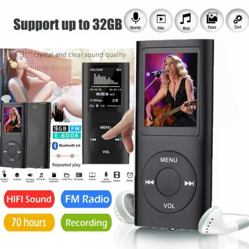 Портативный мини MP3 MP4 плеер Поддержка 32 Гб 1 8 &quotLCD Музыка Видео Медиа FM