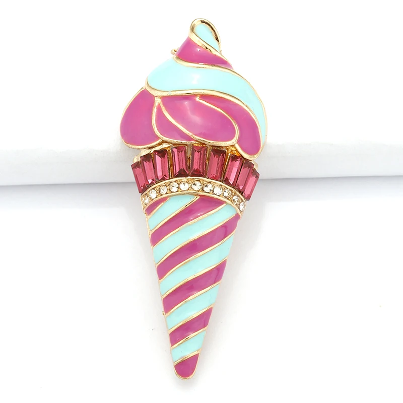 ALLYES милые эмалированные Броши с изображением мороженого в мультяшном стиле