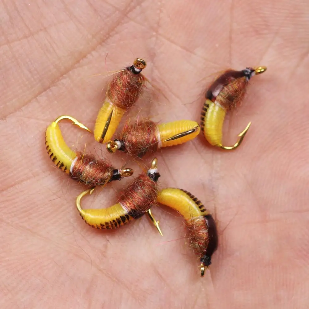 Bimoo 6 шт. Реалистичная черная нахлыстовая Нимфа приманка для ловли форели