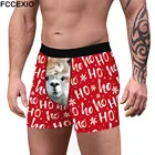 Боксеры FCCEXIO мужские с принтом, нижнее белье с выпуклым гульфиком, хлопковые шорты-боксеры, брендовая одежда, подарок на Рождество