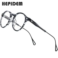 hepidem acetate optical eye glasses frame for women retro vintage round eyeglasses men nerd prescription spectacles eyewear 9121