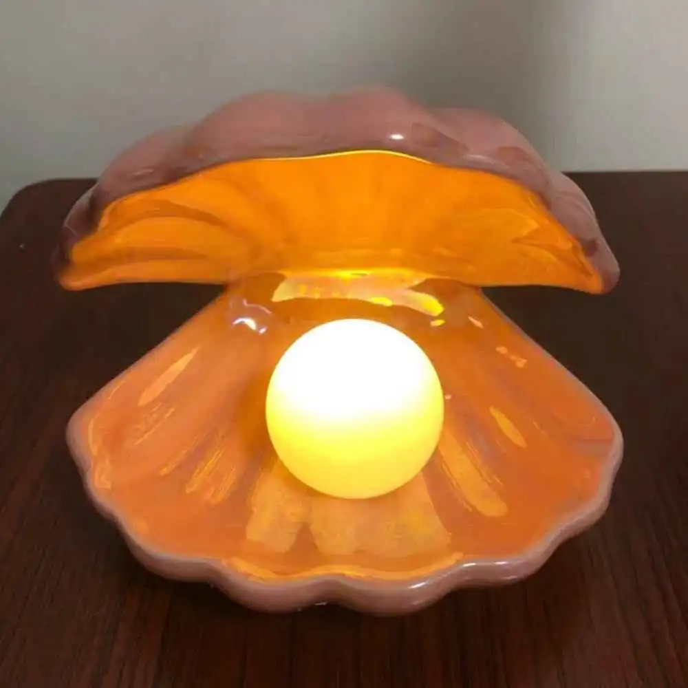 

Ceramic Night Light Desktop Decoration Shell Light European Style Bedside Lamp