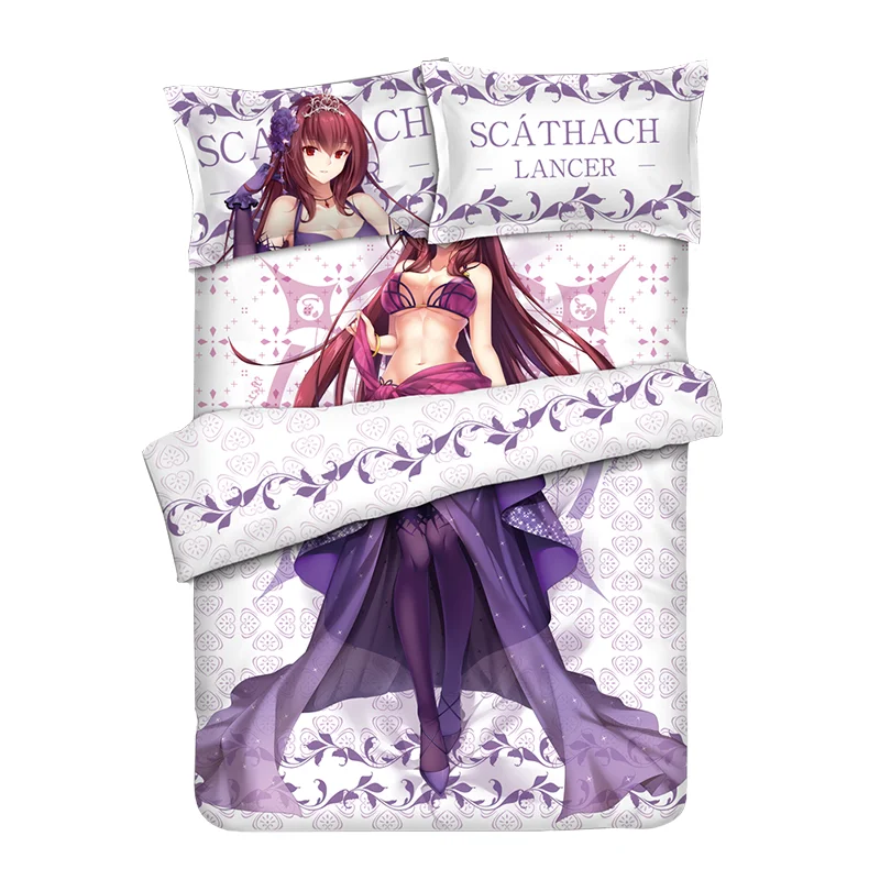 

Anime Fate/Grand Order 4pcs Bedding Sets Bed Sheet Quilt Cover Pillowcase FGO BBA Lancer Scáthach 4 Piece-Suit Bedding Bag