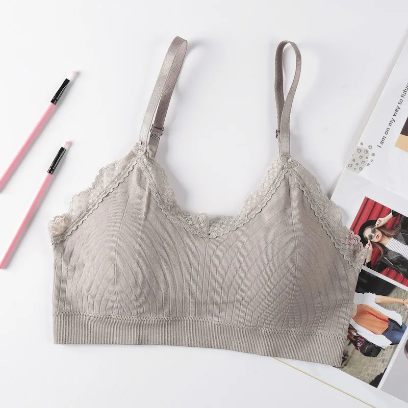 

Women Seamless Bra Ladies Daily Wear Casual Teenage Girl Bra and Underwear Adjustable Lace Strap Bralette Top Solid Sports Bras