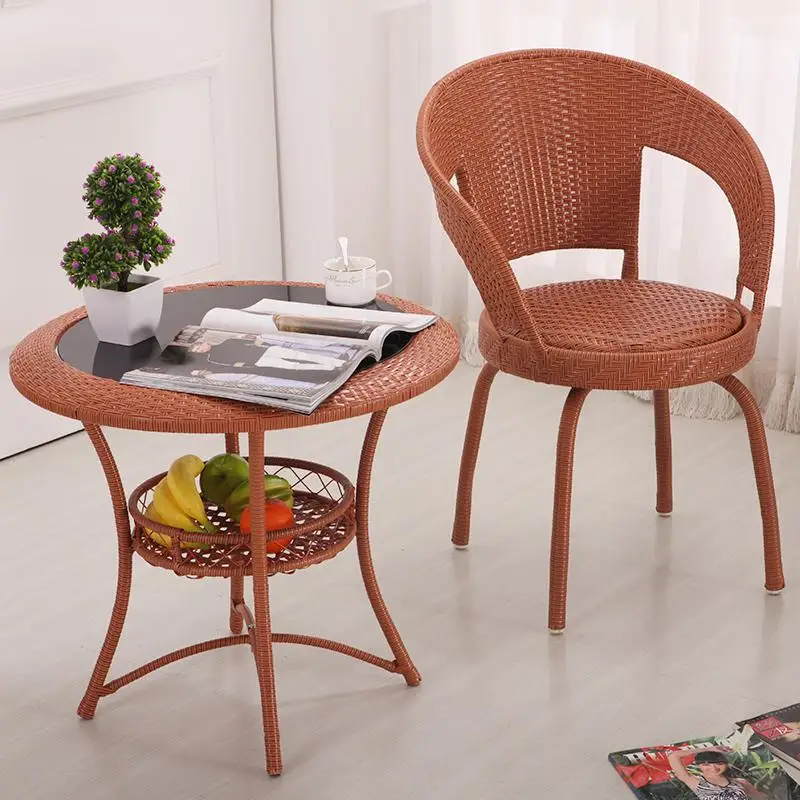 Вращающееся кресло из ротанга одиночное для отдыха чайный стул пожилых