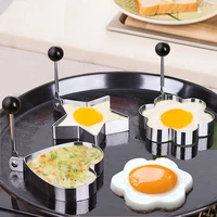 handheld pancake egg mold rings fried omelette mould maker diy breakfast kitchen cooking tools round flower heart star shape