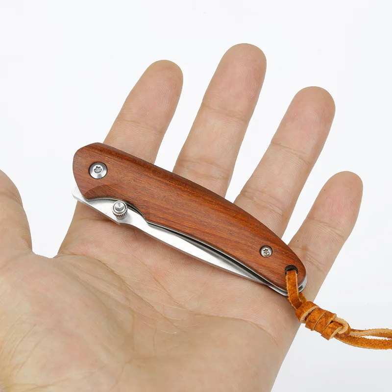 

Складной нож, карманный, с деревянной ручкой, лезвие из 9Cr14Mov, для ежедневного использования, кемпинга, охоты, выживания