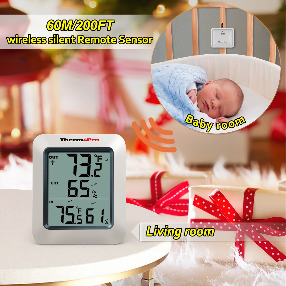 ThermoPro TP60S 60 м беспроводной цифровой Крытый Открытый термометр Влажность монитор с температурным манометром измеритель влажности