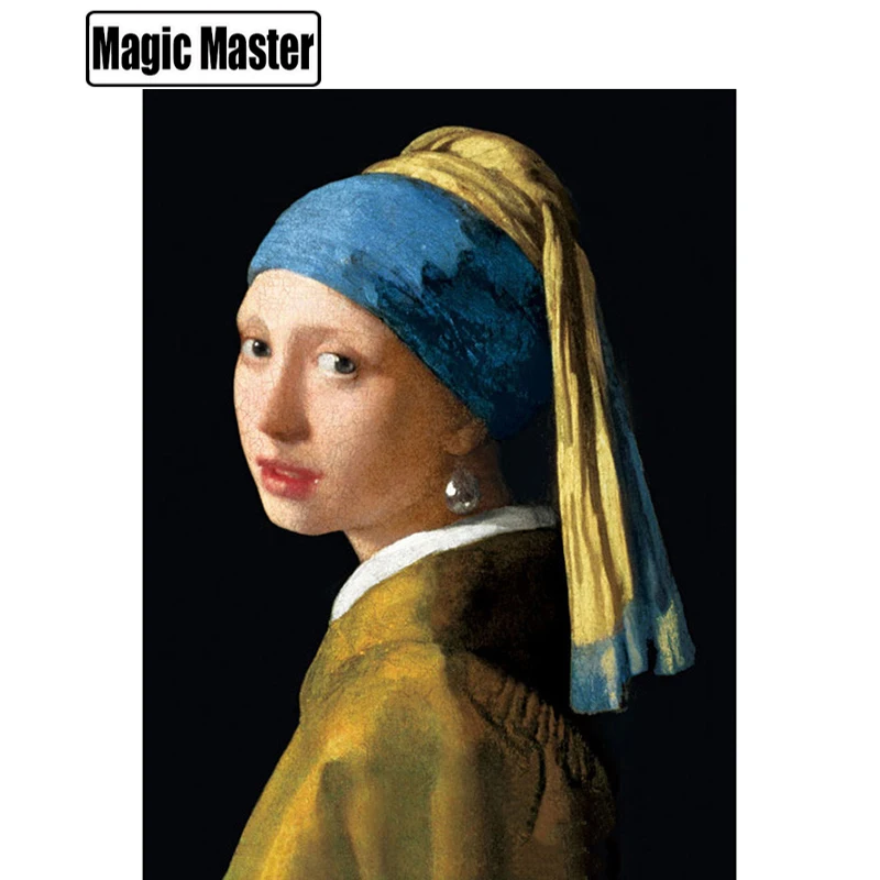 Полный квадратный/круглый дрель 5D DIY Алмазная картина &quotДевочка жемчуг&quot