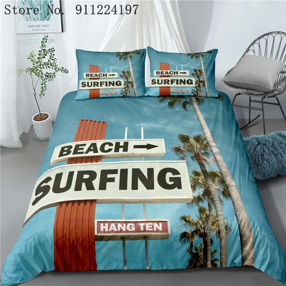Комплект постельного белья с красивым пейзажем пододеяльник одеяло пляжное