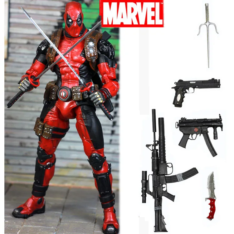Marvel NECA Deadpool Ultimate Action Figure Toy Collection Model with Weapons Kids DIY Gift Toys | Игрушки и хобби