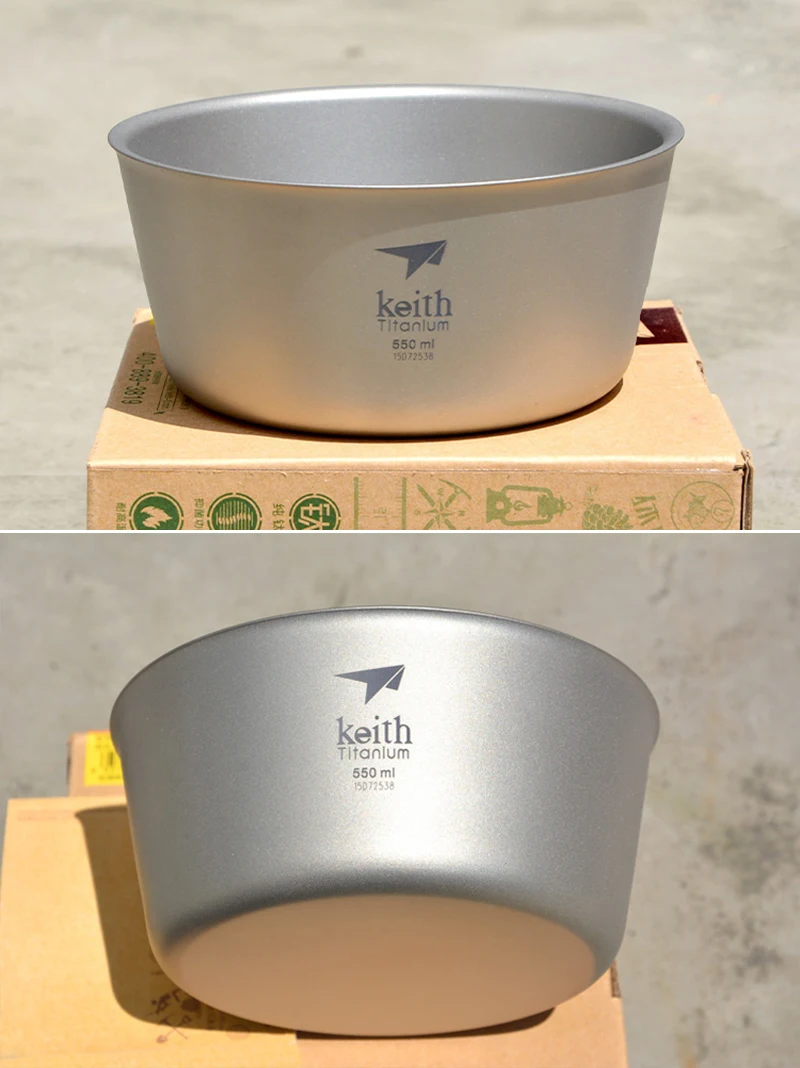 Keith открытый титана двойными стенками Чаша Кемпинг одной стены сверхлегкий посуда 550 мл
