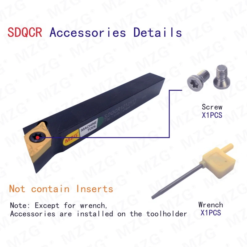 Mocask SDQCR1616H11 держатели инструментов Токарный станок с ЧПУ бар SDQCR резак адаптер карбида вольфрама вставки внешние токарные инструменты