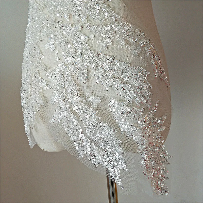 Кружевная аппликация с белыми бусинами и блестками кружевные нашивки вышивкой