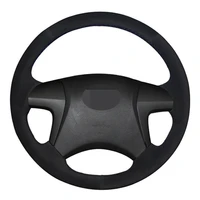car steering wheel cover diy hand stitched black suede for toyota highlander 2008 2014 camry 2007 2011
