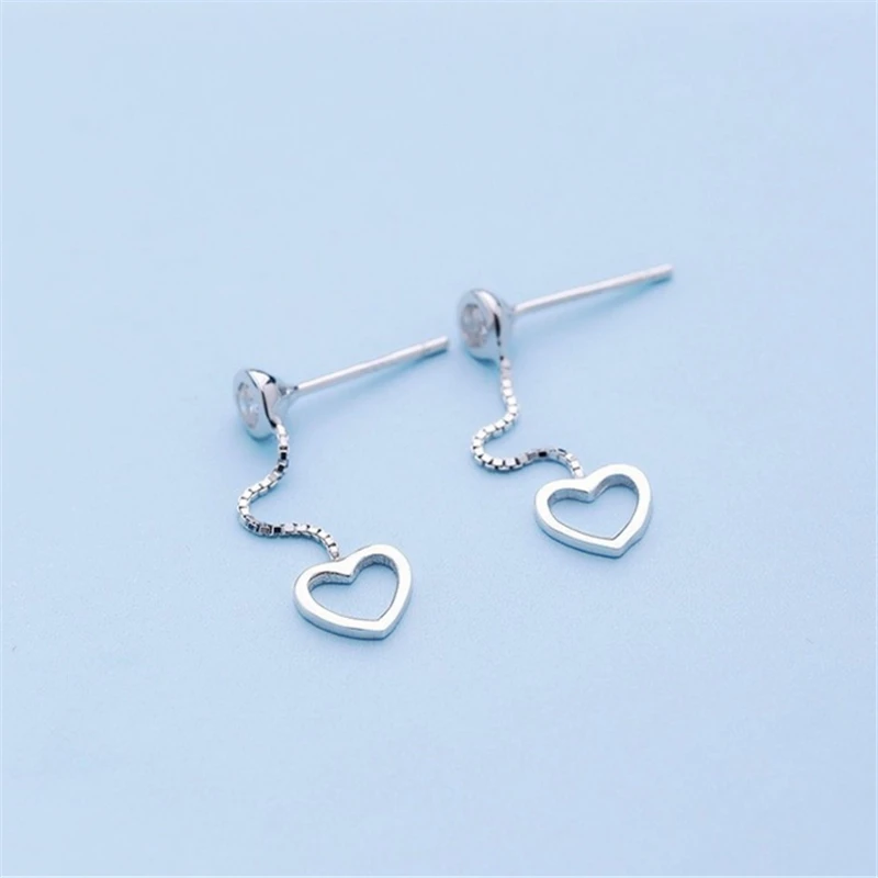 

100% 925 Sterling Silver Earrings Crystal Heart Earrings for Women Gifts Sterling-silver-jewelry pendientes Fashion Jewelry