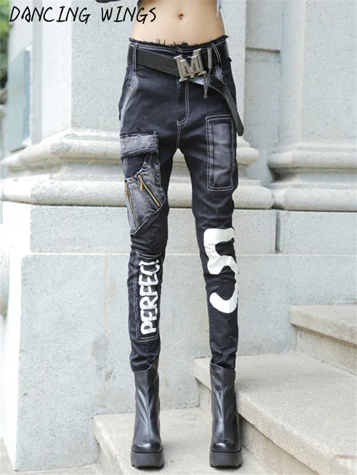 Style 1 Весенние дырки джинсы женские в полный рост хип-хоп шаровары - Цвет: Style 1