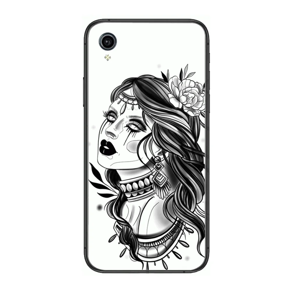 

Art style Soft silicone TUP Cool Matte Style Phone Cases cover For VIVO X50 30 Y97 91 93 85 83 81 79 73 V 17 15 9 S7 U3X bla