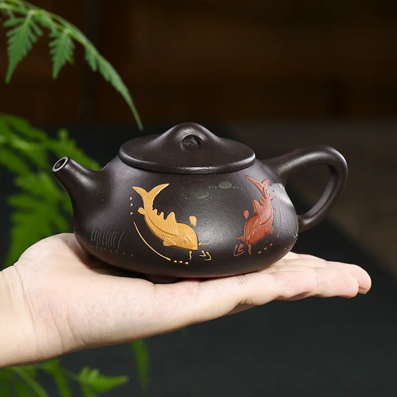 

Цветной чайник из исинской глины ручной росписи, чайник из растущей руды, кунг-фу, чайник zisha, посуда для напитков