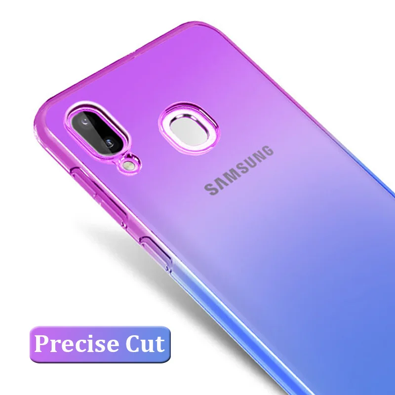 Градиентный цвет для samsung Galaxy A10 A20 A50 A80 чехол ультра-тонкий противоударный Samsun A30