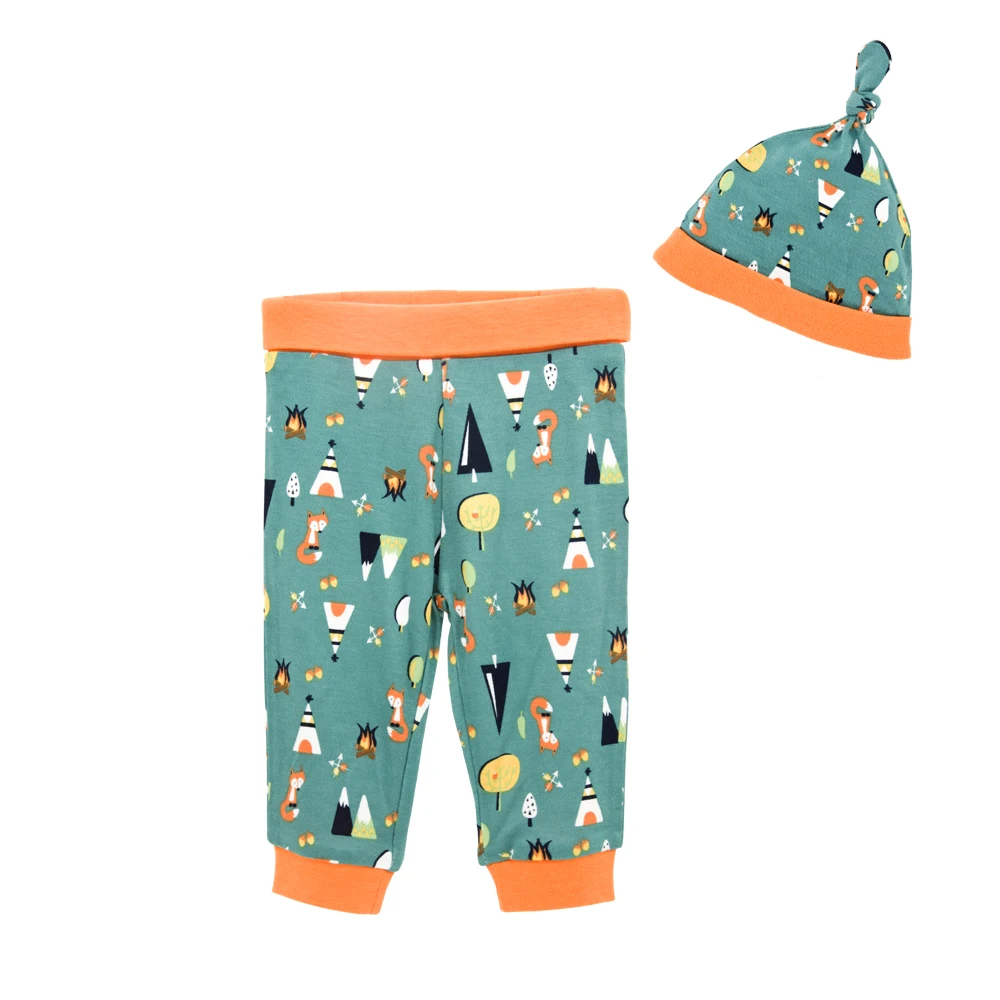 

Honeyzone Kids Ankle Banded Pant With Hat Roupa Bebe Infantil Cartoon Print Leggings Lovely Children Clothes Summer Boy Trousers