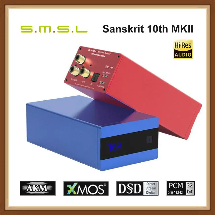 Цифровой декодер SMSL Sanskrit 10th SK10 MKII AK4493 PCM384 DSD256 DSD XMOS Pre out DAC Hifi с поддержкой OTG USB