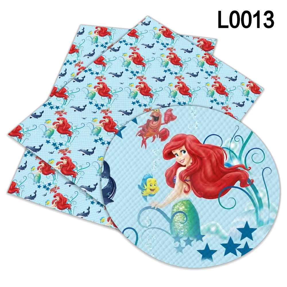 1 шт. искусственная Синтетическая кожаная ткань для волос с принтом принцессы 30