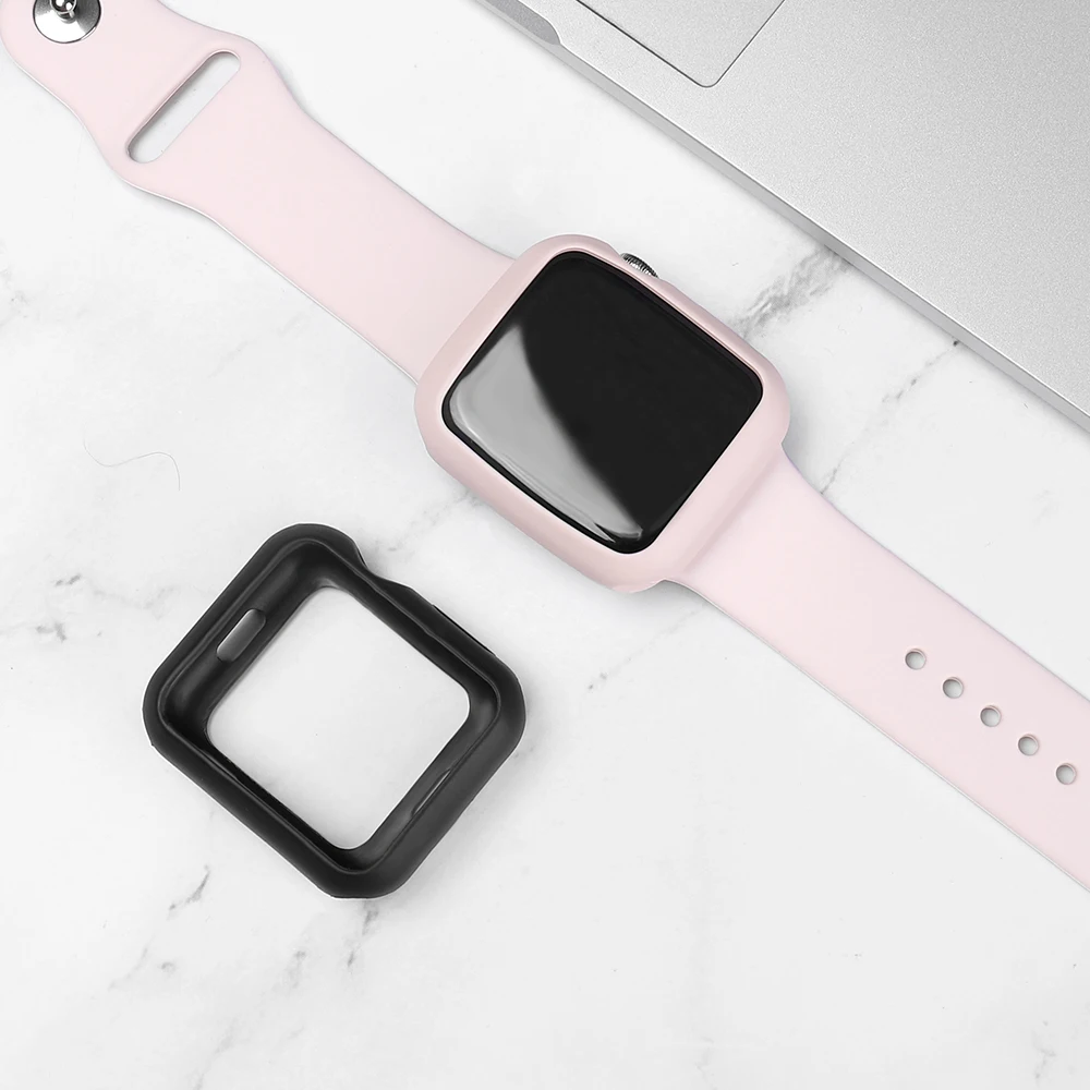 Чехол из ТПУ для Apple series 5 4 44 мм 40 iWatch 321 38 42 силиконовый цветной чехол Защита