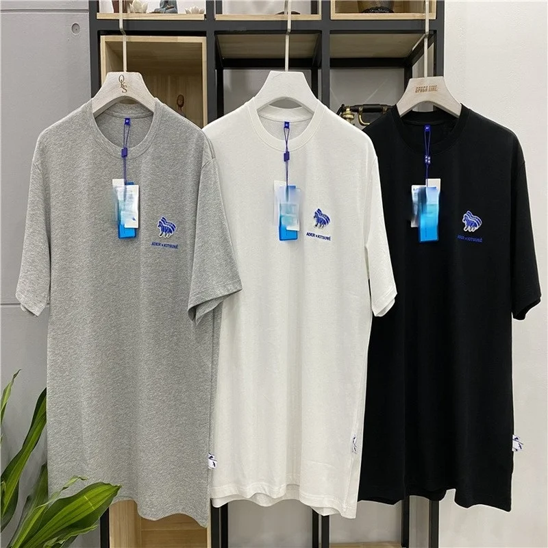 

Little monster fox embroidery 3D bear decoration series short sleeve T-shirt couple